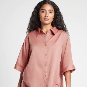 Athleta cotton dreams sleep oversized top - Palermo pink